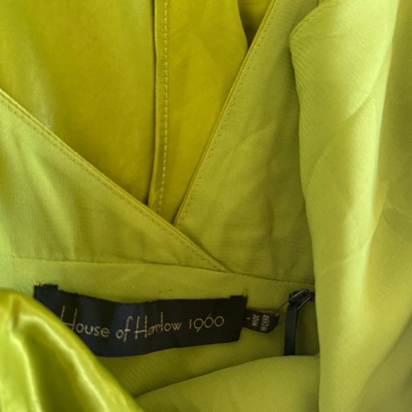 House of Harlow 1960 Lime Green Satin Dress - Picture 7 of 9